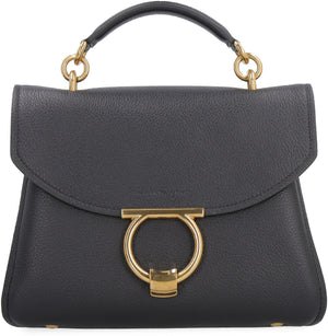 Gancini pebbled leather handbag-1